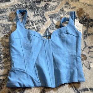 Zara Light Blue Crop Top